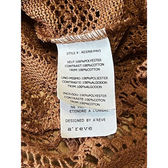 A'REVE ANTHROPOLOGIE Size Medium Crochet Lace Dress Bohemian Boho Designer Hippi - Picture 9 of 13